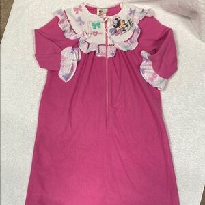 Vintage Rare Minnie N Me Bathrobe Girls Sz  5 Disney Housecoat Pink Zip Up 90’s